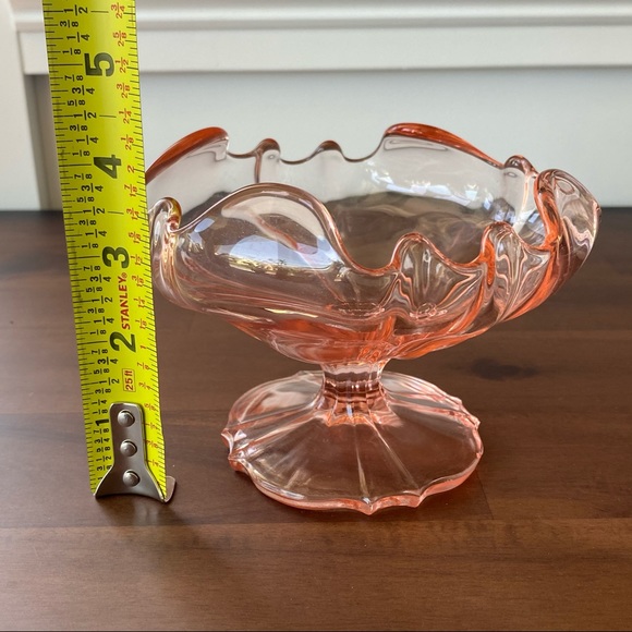Vintage Accents Pink Depression Glass Pedestal Bowl Poshmark